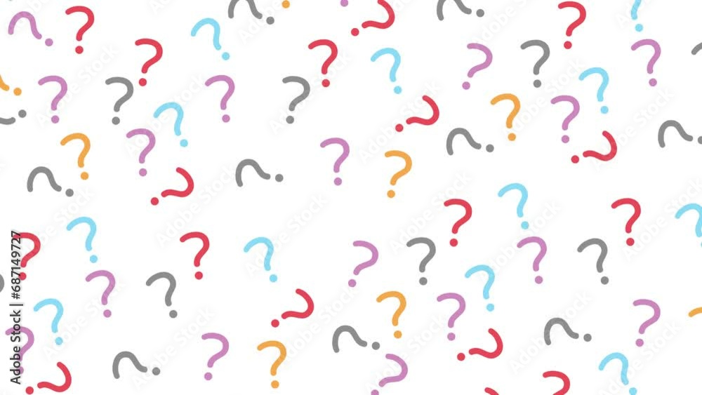 Senseless Background Question Mark Background Senseless Pattern Animation on White ...