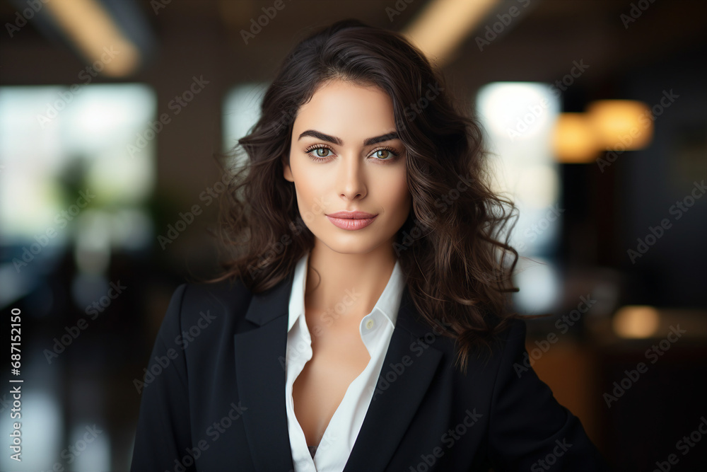 Generative AI picture portrait of amazing gorgeous office worker young woman Generative AI picture portrait of amazing gorgeous office worker young woman