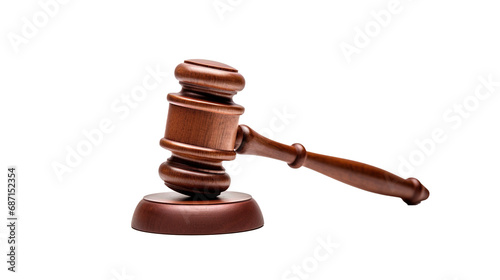 Judge's Gavel isolated on transparent background, PNG image with background removed, Created with Generative Ai technology.