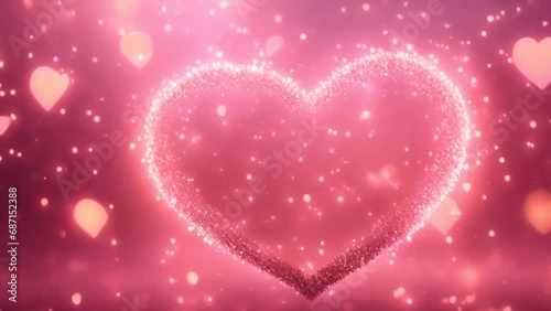 Particle Glitter Glow Heart Background Loop 4k footage