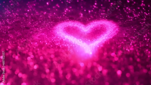 Particle Glitter Glow Heart Background Loop 4k footage