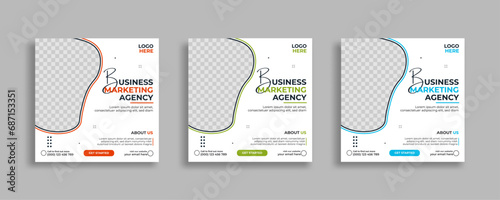 Creative business social media post square flyer Digital marketing banner template