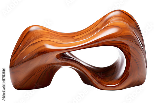 Soufenir Shiny Lacquered Brown Wood On Transparent Background