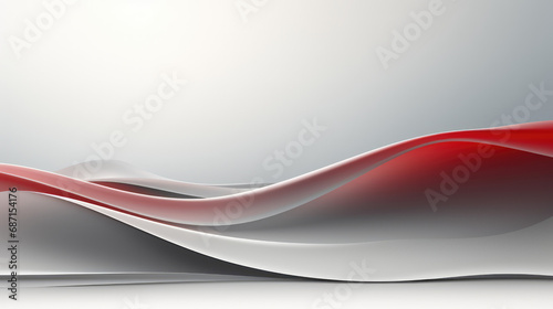Abstract red and black waves flowing in a sleek and modern design on white background.