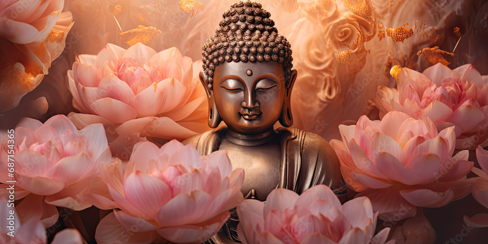 buddha with lotus flower
