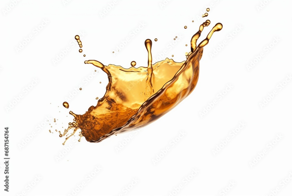 clear oil splash isolated on white background. generative ai clear oil splash isolated on white background. generative ai