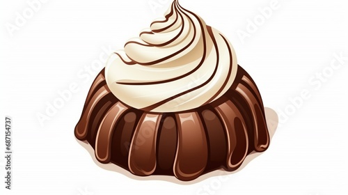 Chocolate stuffed with cream hand drawn cartoon style isolated on a white background