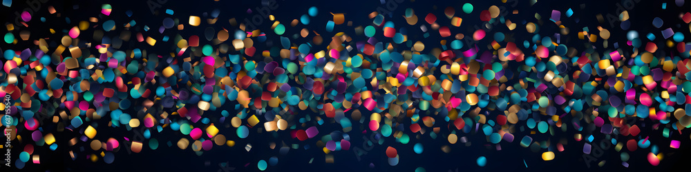 Bunte Konfetti mit dunklem Hintergrund, rot, blau, gold, silber, glitter, Konfettiregen Bunte Konfetti mit dunklem Hintergrund, rot, blau, gold, silber, glitter, Konfettiregen