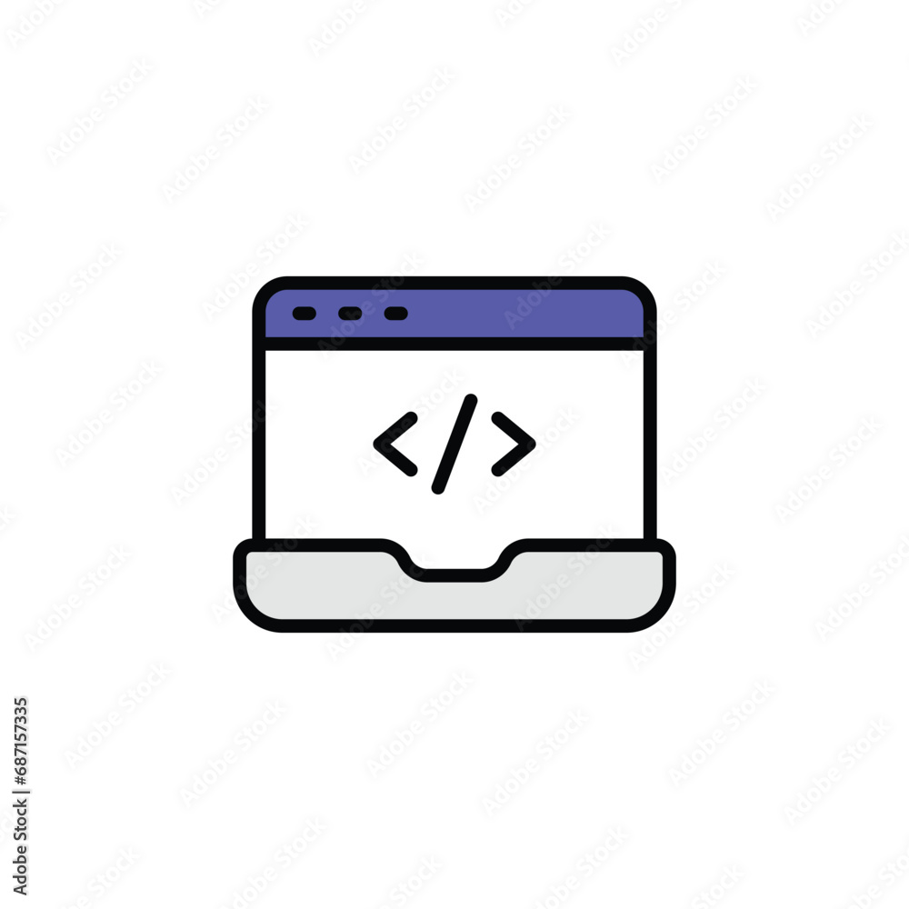Programming icon design with white background stock illustration