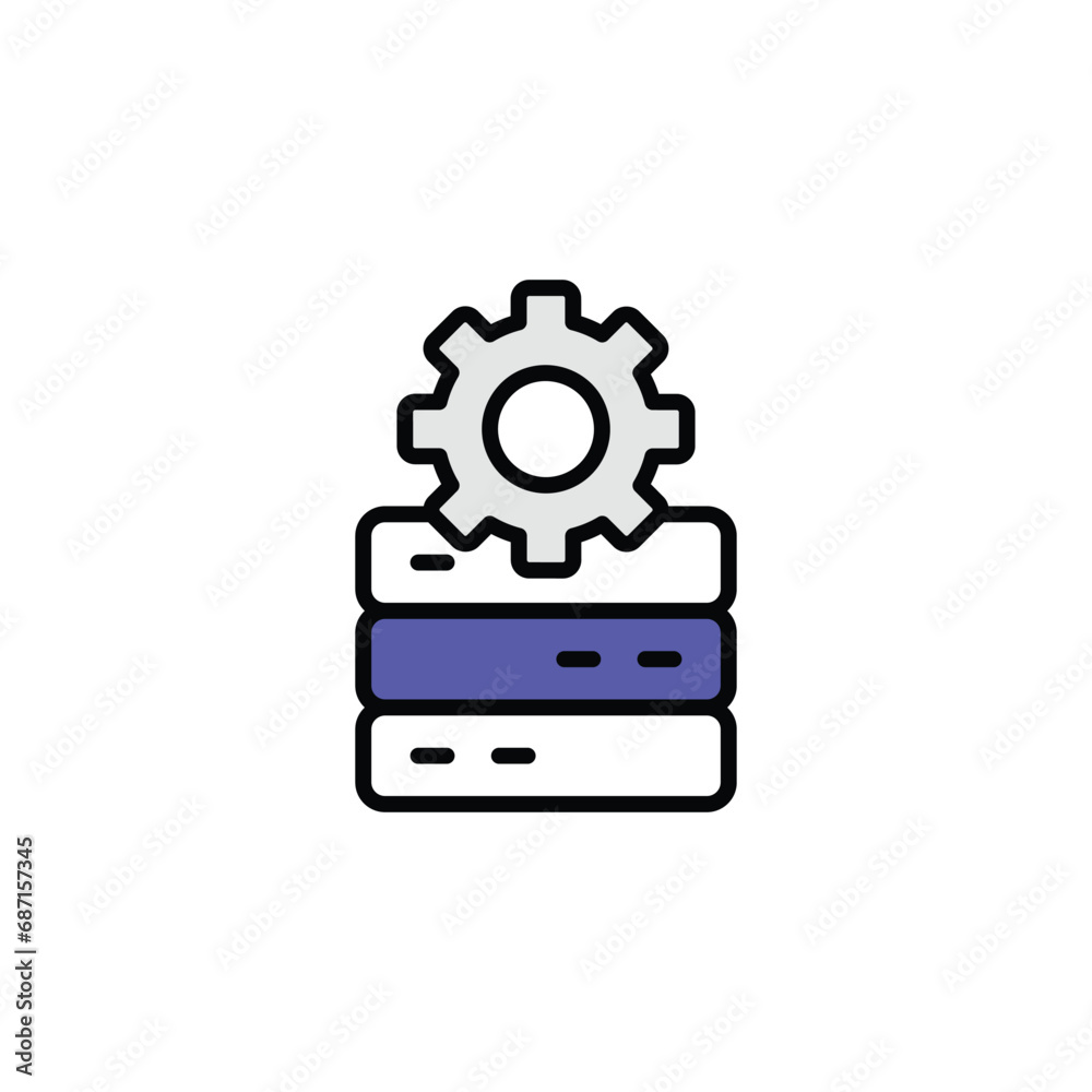 Data Base Management icon design with white background stock illustration