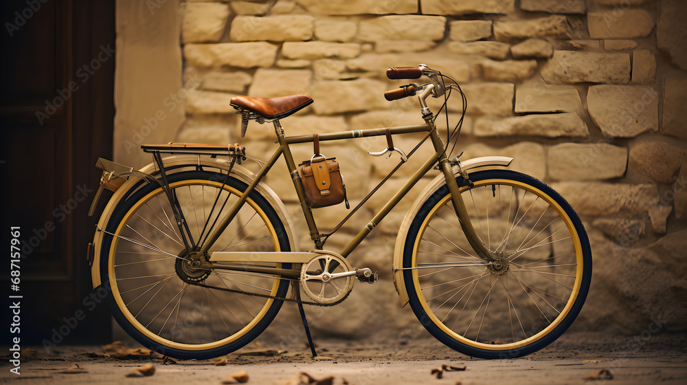 Vintage bicycle with warm background 
