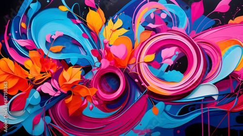 Abstract art background with vibrant colors and shapes