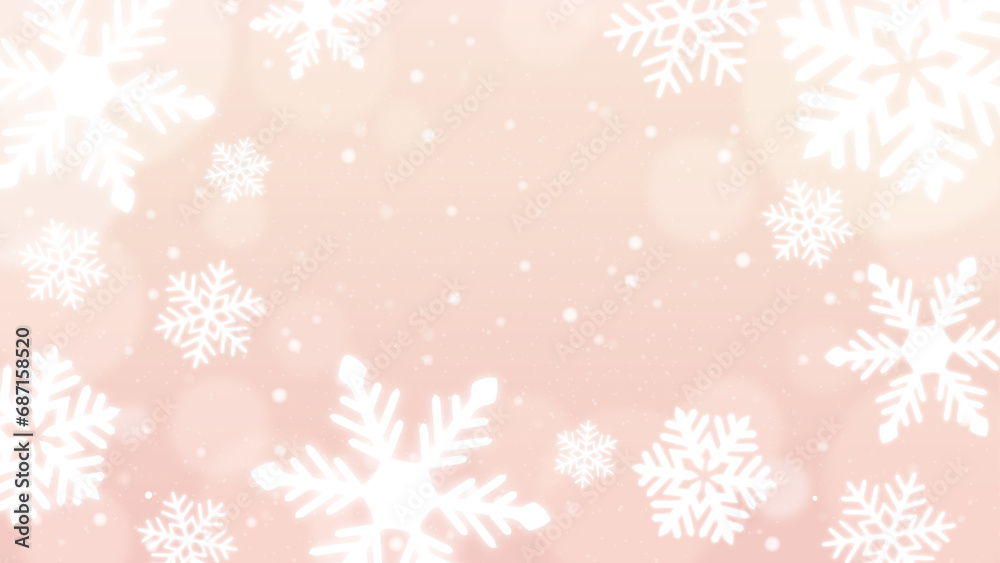 ピントのボケた雪の結晶背景/クリスマス/ベクター素材 ピントのボケた雪の結晶背景/クリスマス/ベクター素材