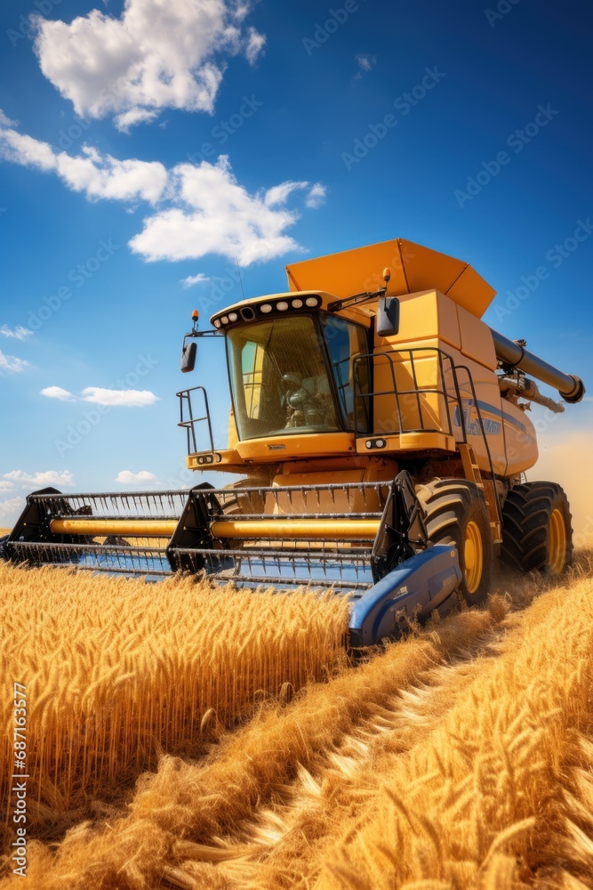 Fototapeta premium Nature's Bounty Unveiled: The Wheat Harvest Ritual