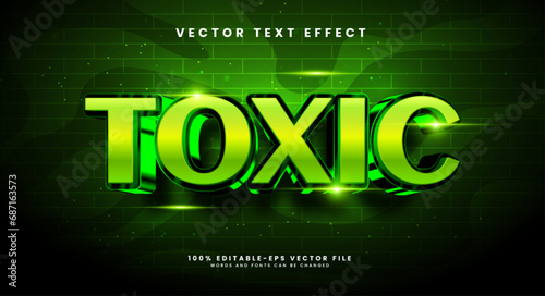 Toxic editable text style effect. Vector text effect with green luxurious and elegant theme.