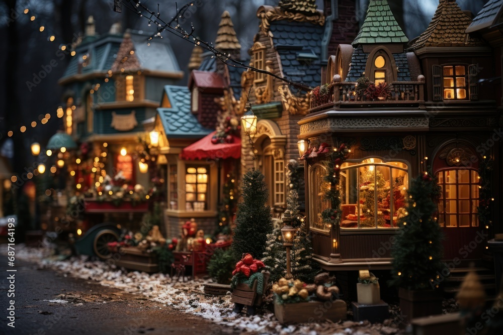 Fototapeta premium Christmas in Small Towns - Generative AI