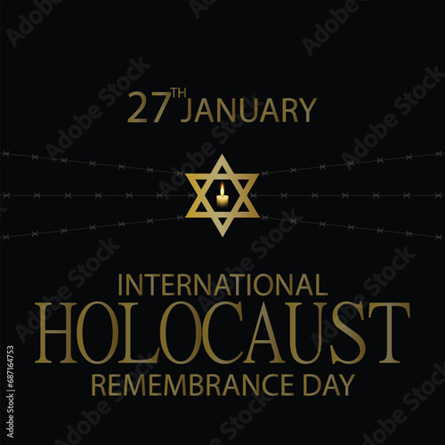 International Holocaust Remembrance Day vector. Star of David . January 27. Important day