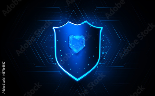 shield on dark blue background