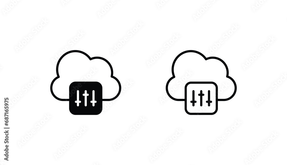 Cloud Configuration icon design with white background stock illustration Cloud Configuration icon design with white background stock illustration