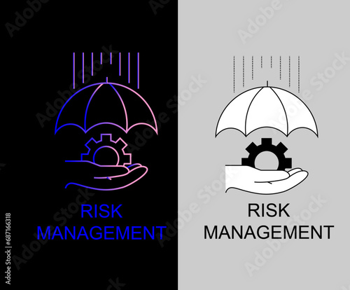 Risk Management Creative Idea Concept  thin line icon vector  Editable Stroke.