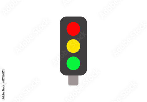 Traffic light illustration with red, yellow, and green colors photo