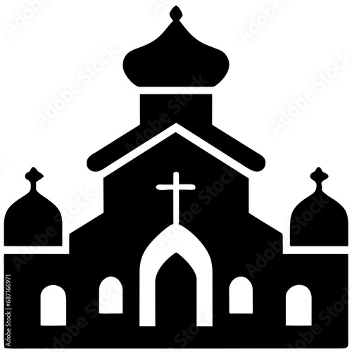 silhouette of church