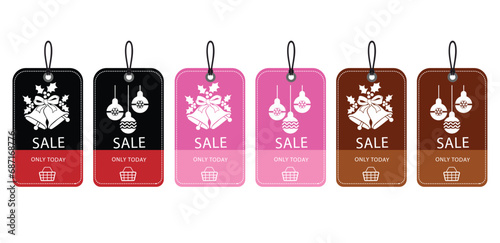 Christmas Sales Tag Vector Design Creative Concept: Festive Discounts, Merry Delights! 