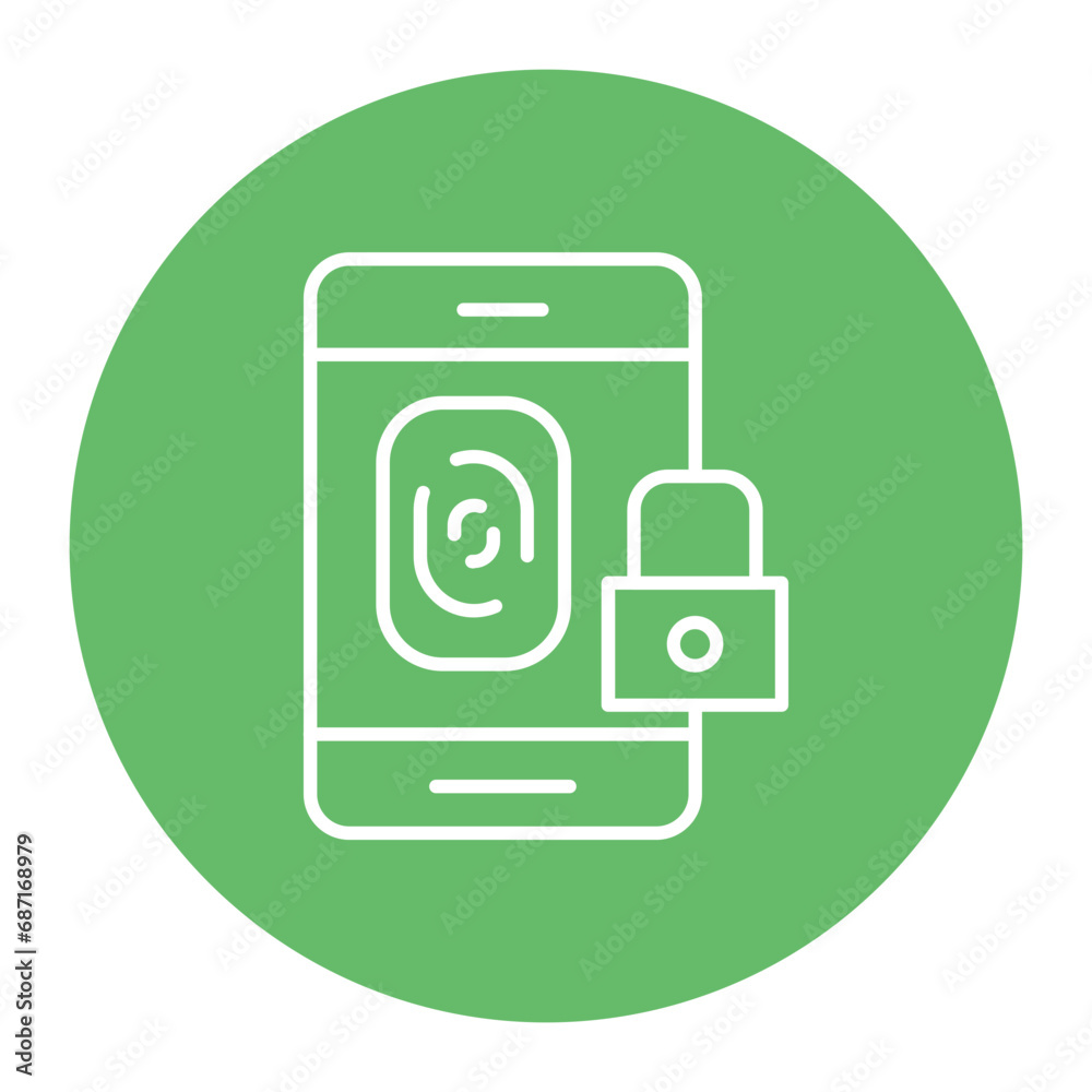 Mobile Fingerprint Lock Icon