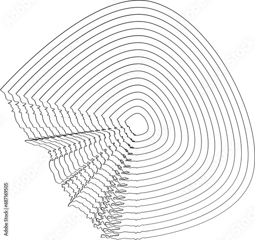 abstract wavy lines element. Flowing particles wave pattern 3D curve halftone. Element Vector in the concept of technology, science, and modern

