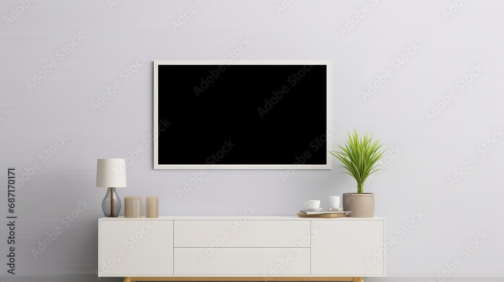 Obraz premium Black framed picture on white wall in modern interior