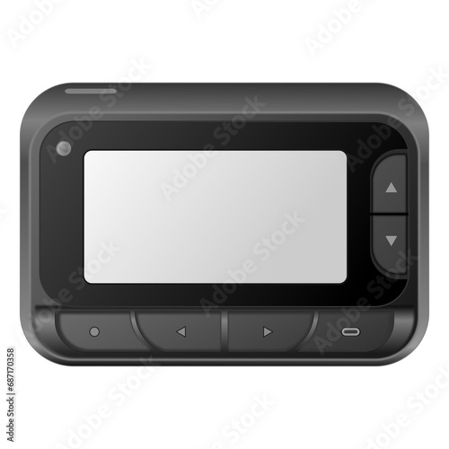 retro beeper or pager illustration with white screen photo