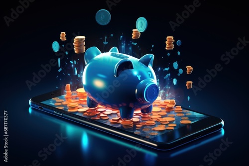 Exploring the World of Mobile Banking, invest and save money  photo