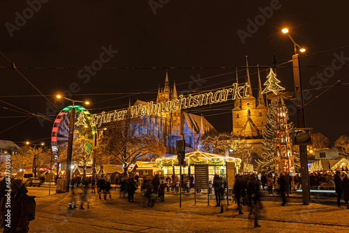 christmas market at the cathedral square in Erfurt - in 2023 the most beautiful christmas market in Germany