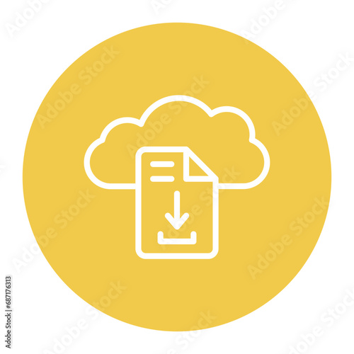 Download File on Cloud Icon