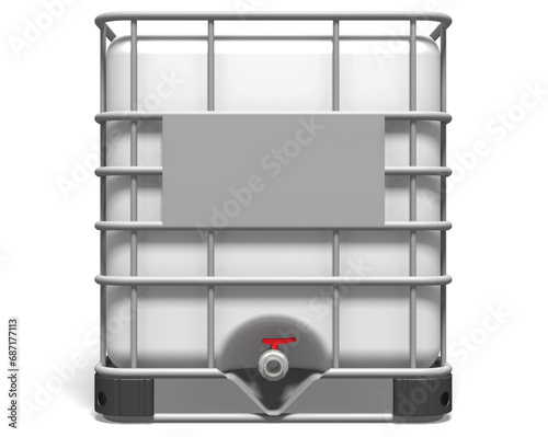 intermediate bulk container label 3D illustration