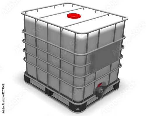intermediate bulk container label 3D illustration