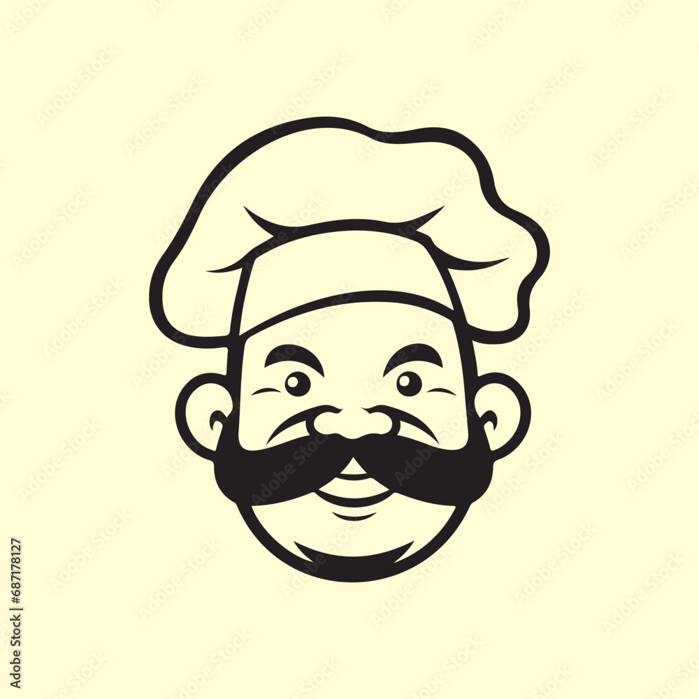 Chef Logo Image Vector, Illustration Of a Chef Chef Logo Image Vector, Illustration Of a Chef