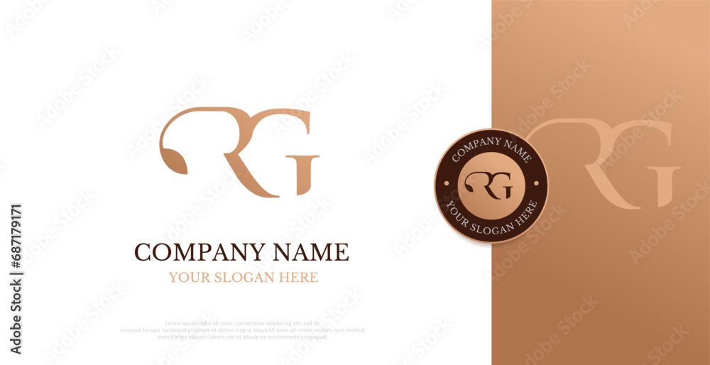 Initial RG Logo Design Vector 