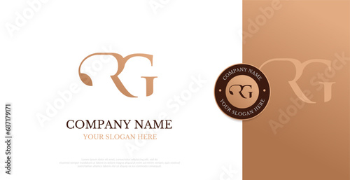 Initial RG Logo Design Vector 