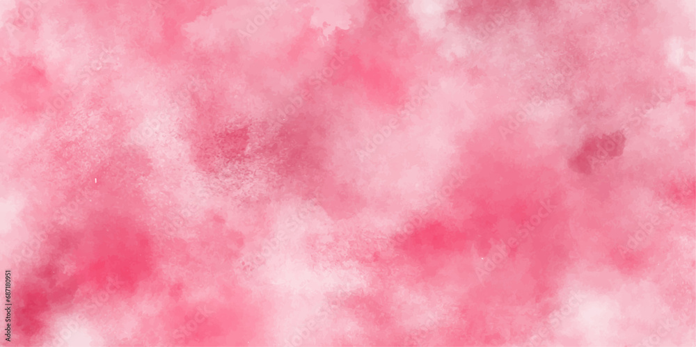 Pink sky with white clouds and blurred pattern background. abstract pink watercolor background. Pink watercolor full hd texture hyper realistic Fantasy light pink shades watercolor background.