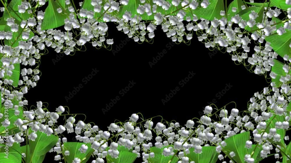 Vidéo Stock Lily Of The Valley Flowers - Round Screen Frame - MS