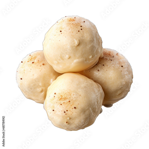 Top View of Mochi Ice Cream Isolated on Transparent or White Background, PNG