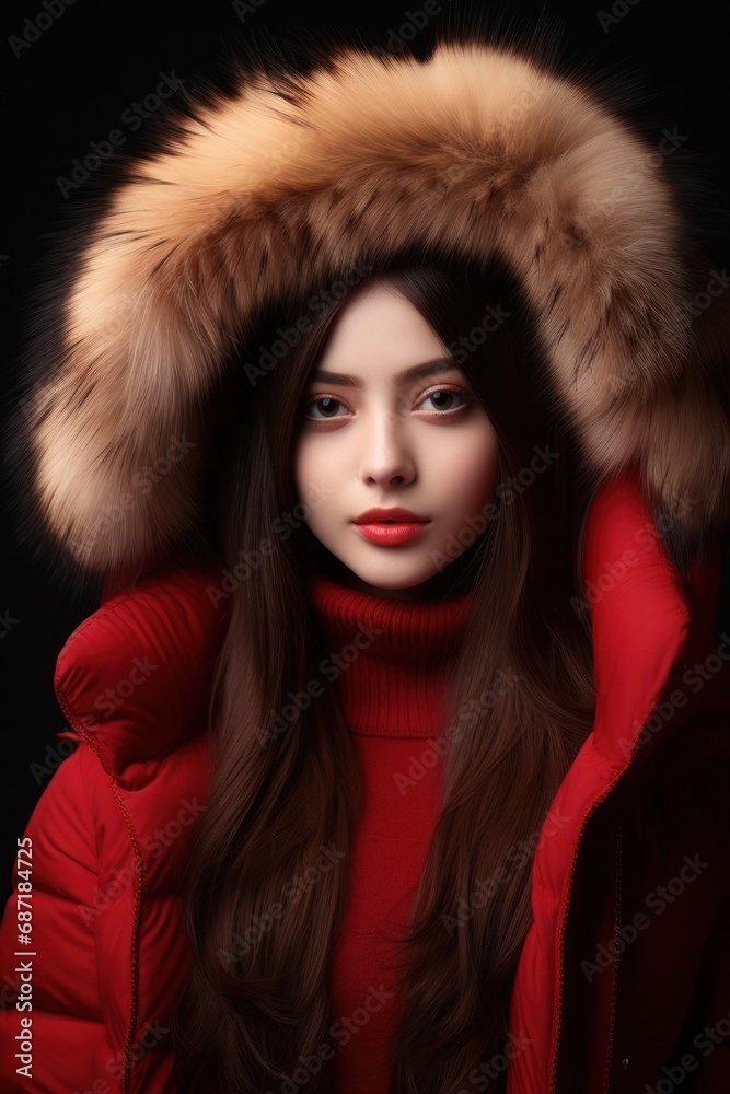 Une jeune femme asiatique habillée en tenue d'hiver Une jeune femme asiatique habillée en tenue d'hiver