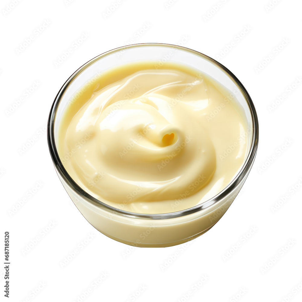 Top View of Vanilla Custard Isolated on Transparent or White Background, PNG Top View of Vanilla Custard Isolated on Transparent or White Background, PNG