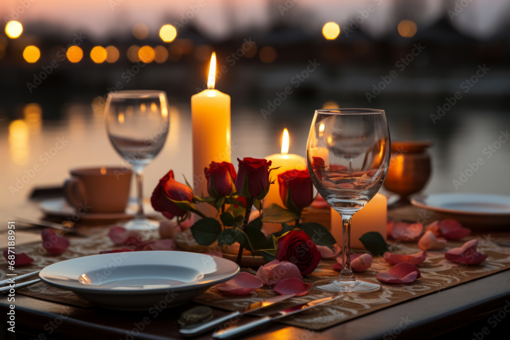 Modern Valentine's Rooftop Dinner with City View