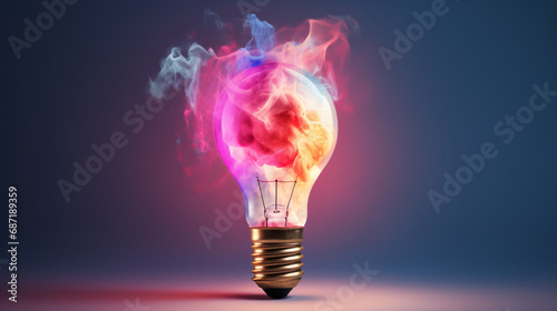 Creative golden light bulb with splashes