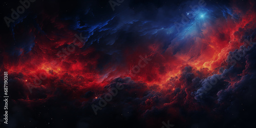 A background of blue and red smoke © Anthony