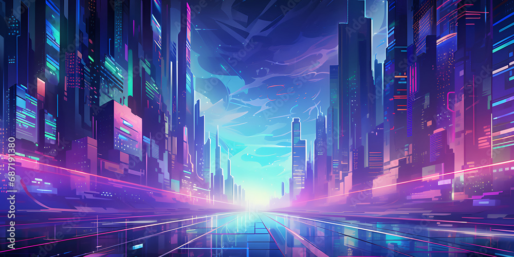 Cyberpunk city background design background