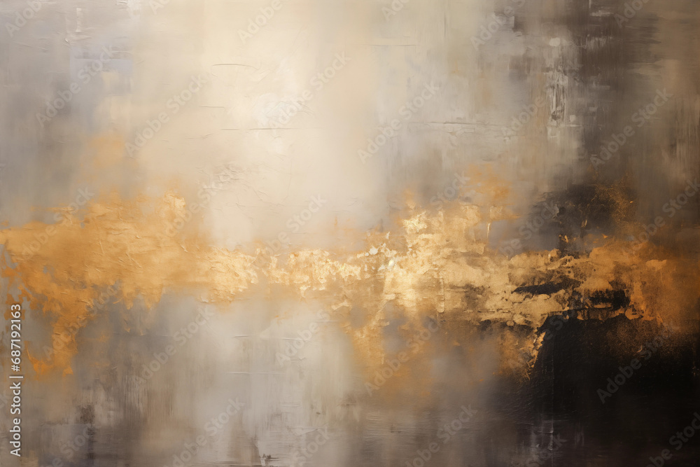 Abstract Black and Gold Painting