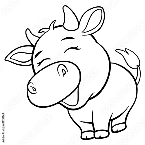 Cute animal illustration on isolated white background, cool for stickers, logos, t-shirts, coloring books, etc.